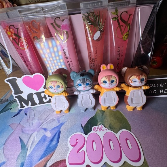 Cute Animal Figurines Set Stick On Phone Computer ETC- Multicolor - Picture 1 of 3